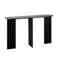 Mathilde Console Table - Oval - Panel Base - Black and Peach - Marble Top