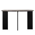 Mathilde Console Table - Oval - Panel Base - Black and Peach - Marble Top