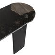 Mathilde Console Table - Oval - Panel Base - Black and Peach - Marble Top