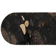 Mathilde Console Table - Oval - Panel Base - Black and Peach - Marble Top