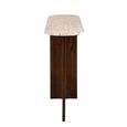 Mathilde Console Table - Oval - Panel Base - Walnut and Beige - Marble Top