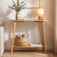 Curved Console Table - Oval - Natural - Bamboo Wood