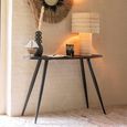Curved Console Table - Oval - Tapered Legs - Black - Recycle Teak Wood
