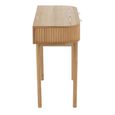 Curved Console Table - 2 Drawer - Fluted - Natural - Pine Wood