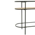 Curved Console Table - Oval - Natural and Black - Glass and Metal