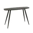 Curved Console Table - Oval - Tapered Legs - Black - Recycle Teak Wood