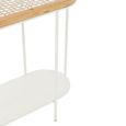 Mati Curved Console Table - Oval - Natural and White - Fir Wood and Metal