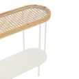Mati Curved Console Table - Oval - Natural and White - Fir Wood and Metal