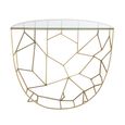 Moza Console Table - Half Moon - Geometric Design - Clear and Gold - Glass and Metal