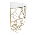 Moza Console Table - Half Moon - Geometric Design - Clear and Gold - Glass and Metal
