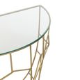 Moza Console Table - Half Moon - Geometric Design - Clear and Gold - Glass and Metal