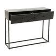Shanil Console Table - 2 Drawer - Sunburst Desgin - Black - Wood and Metal