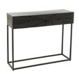 Shanil Console Table - 2 Drawer - Sunburst Desgin - Black - Wood and Metal