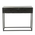 Shanil Console Table - 2 Drawer - Sunburst Desgin - Black - Wood and Metal