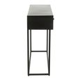 Shanil Console Table - 2 Drawer - Sunburst Desgin - Black - Wood and Metal