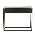 Shanil Console Table - 2 Drawer - Sunburst Desgin - Black - Wood and Metal