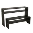 Slatted Console Table - 2 Tier - Black - Recycle Teak Wood