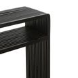 Slatted Console Table - 2 Tier - Black - Recycle Teak Wood