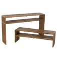 Slatted Console Table - 2 Tier - Natural - Recycle Teak Wood