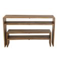 Slatted Console Table - 2 Tier - Natural - Recycle Teak Wood