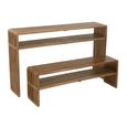Slatted Console Table - 2 Tier - Natural - Recycle Teak Wood