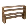 Slatted Console Table - 2 Tier - Natural - Recycle Teak Wood