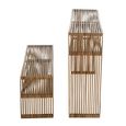 Slatted Console Table - 2 Tier - Natural - Recycle Teak Wood