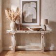 Brut Distressed Console Table - Whitewash - Recycled Wood