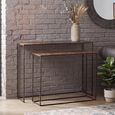 Industrial Console Table - 2 Tier - Black - Aluminium