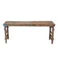 Aged Distressed Console Table - Brown - Recycled Wood