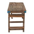 Aged Distressed Console Table - Brown - Recycled Wood