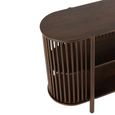 Conie Curved Console Sideboard - Oval - Slatted - Dark Brown - Mango Wood