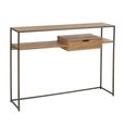 Console Table - 1 Drawer - Natural and Black - Wood and Metal
