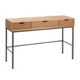 Console Table - 3 Drawer - Natural and Black - Wood and Metal