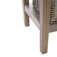 Distressed Console Table - 2 Drawer - 3 Wicker Basket - Grey - Wooden