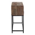 Rough Distressed Console Table - Multi Drawer - Brown and Black - Recycled Wood and Metal