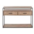 Zigzag Console Table - 2 Drawer - Natural and Black - Wood and Metal