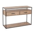 Zigzag Console Table - 2 Drawer - Natural and Black - Wood and Metal