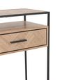 Zigzag Console Table - 2 Drawer - Natural and Black - Wood and Metal