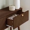 Herringford Console Table - 2 Drawer - Chevron - Walnut