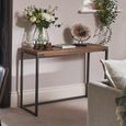 Capri Mango Wood Brushed Gunmetal Base Console Table thumbnail