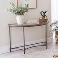 Half Moon Table with Metal Base Mango Wood thumbnail
