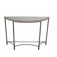 Half Moon Table with Metal Base Mango Wood thumbnail 2