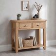 Melbourne Country Oak Console Table - 2 Drawer - Rustic