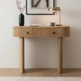 Sindhu Natural Mango Wood 2 Drawer Curved Console Table thumbnail