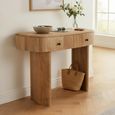 Sindhu Natural Mango Wood 2 Drawer Curved Console Table thumbnail 2