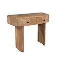 Sindhu Natural Mango Wood 2 Drawer Curved Console Table thumbnail 4