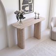 Bern Fluted Oak Pedestal Console Table thumbnail 2