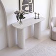 Bern Fluted White Washed Oak Pedestal Console Table thumbnail 2