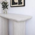 Bern Fluted White Washed Oak Pedestal Console Table thumbnail 3